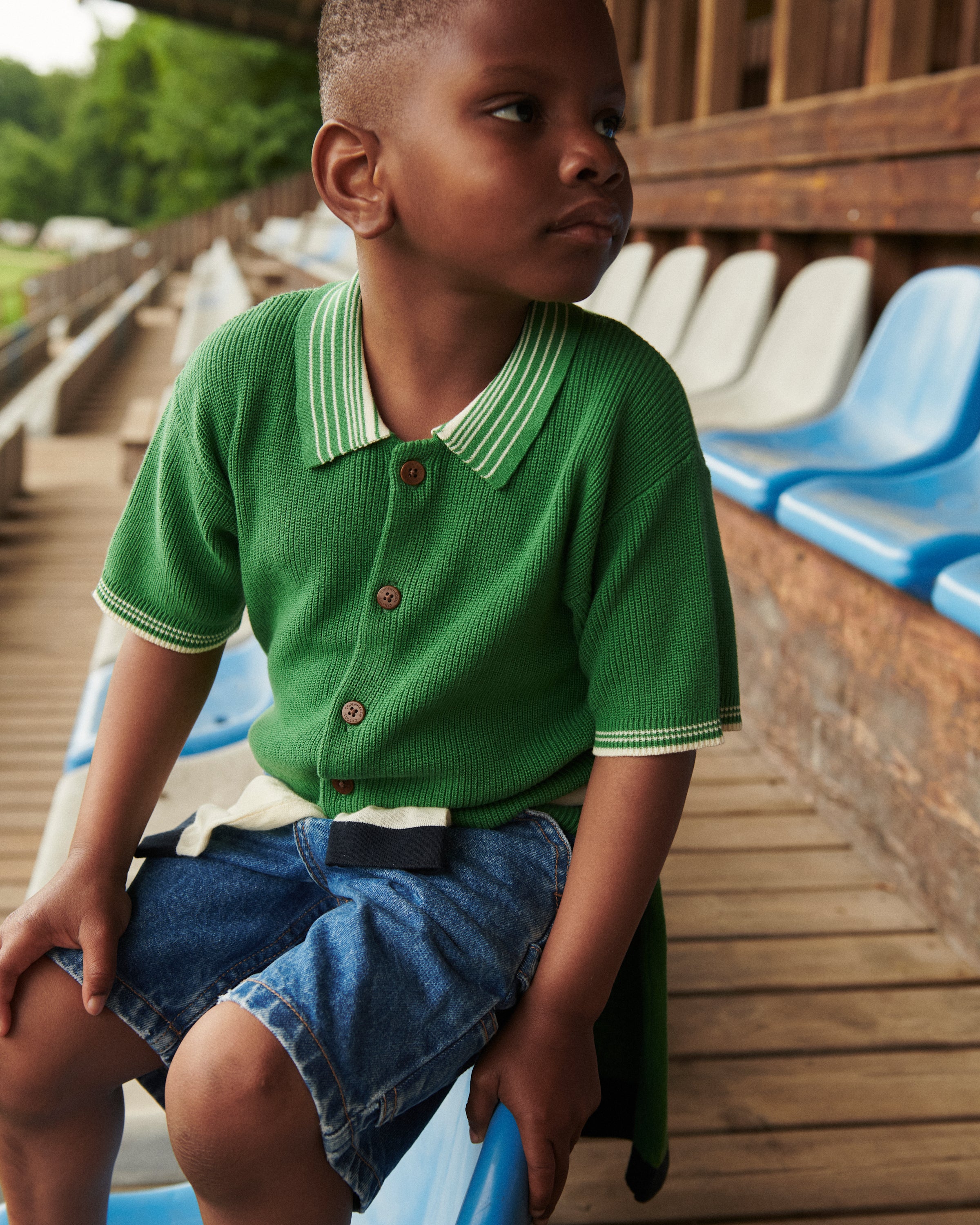 KNITTED CHECKERED POLO