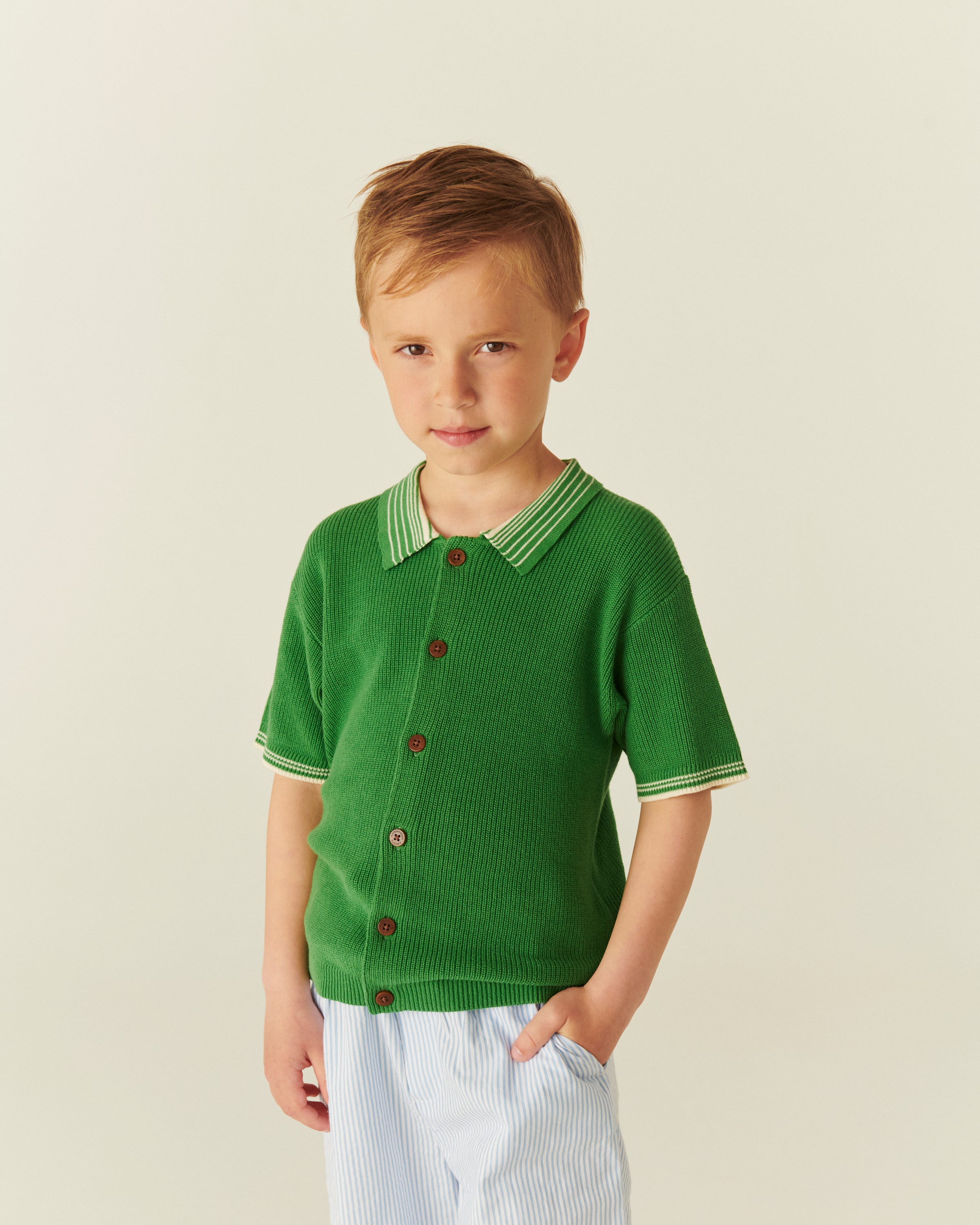KNITTED CHECKERED POLO