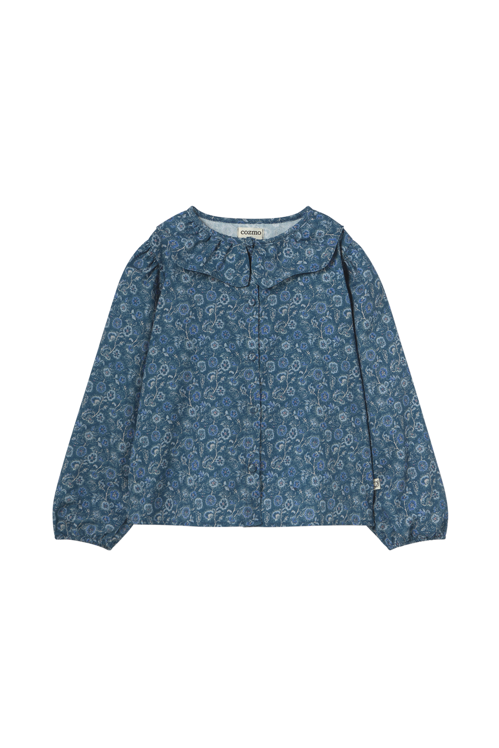 Floral fine corduroy blouse