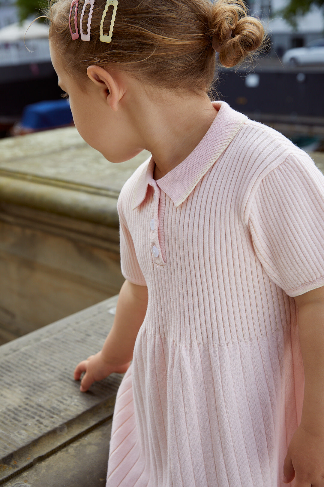 RIB POLO KNITTED DRESS