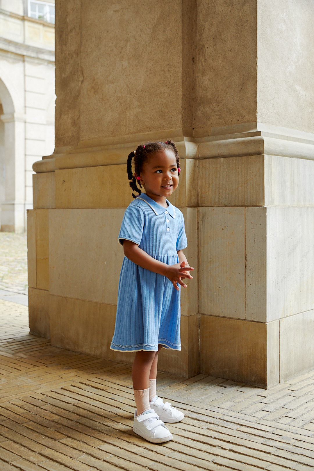 RIB POLO KNITTED DRESS