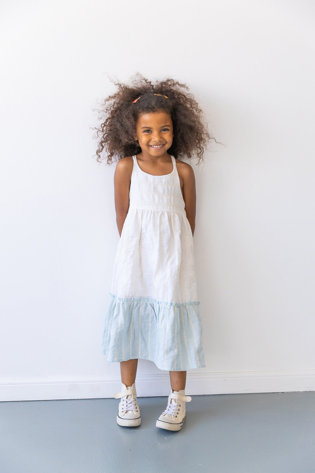Linen Dress Stripe Cream