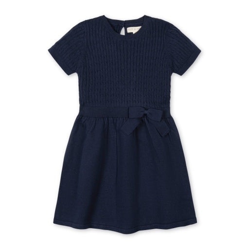 ORGANIC SHORT SLEEVE CABLE SWEATER DRESS