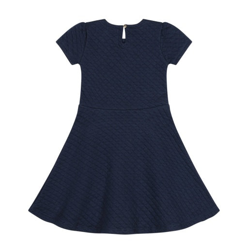 QUILTED KNIT SKATER DRESS