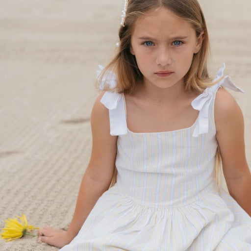 LINEN BOW DRESS